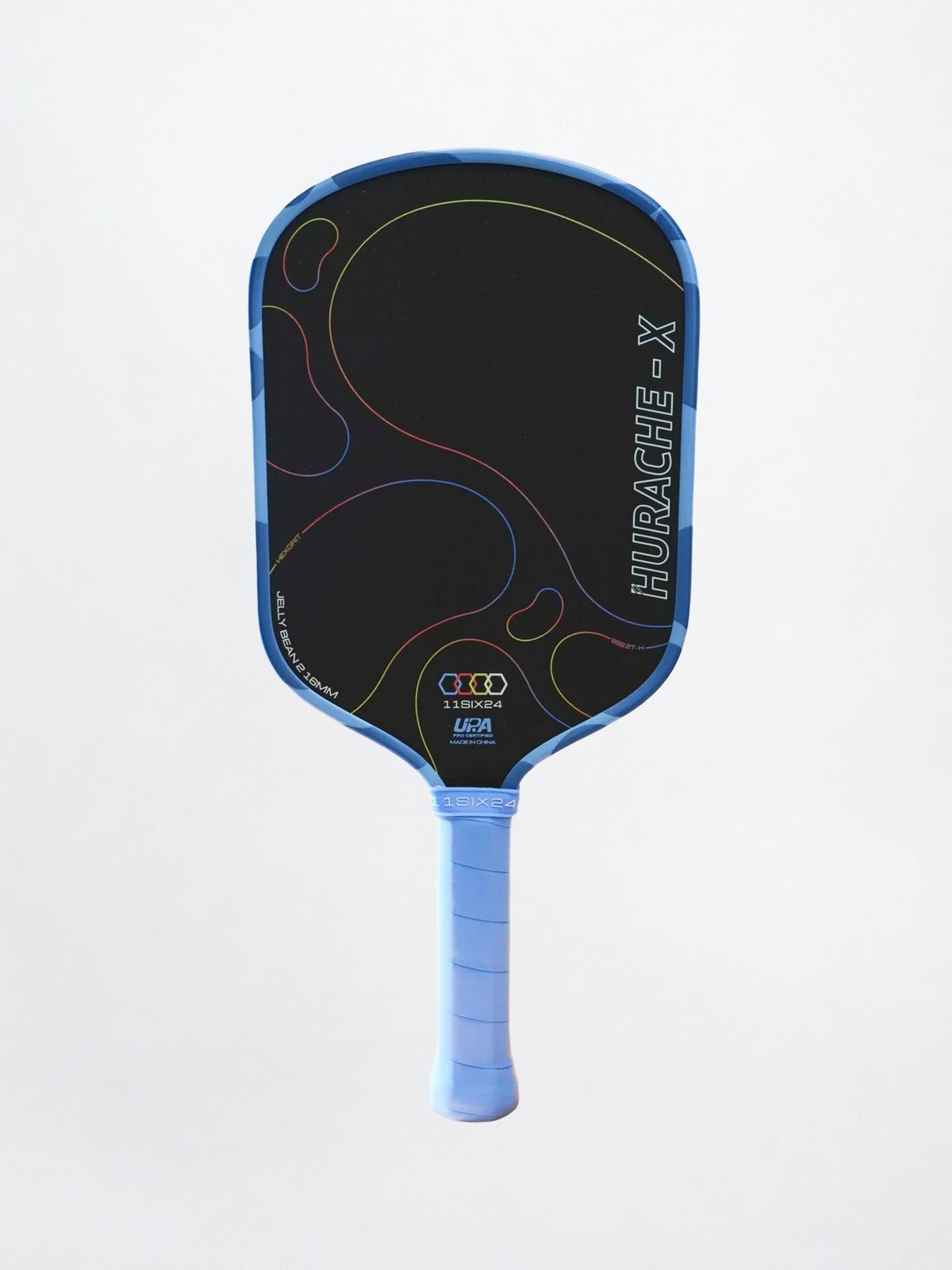 11Six24 Hurache-X Jelly Bean 2 pickleball paddle in Cornflower Blue, front face