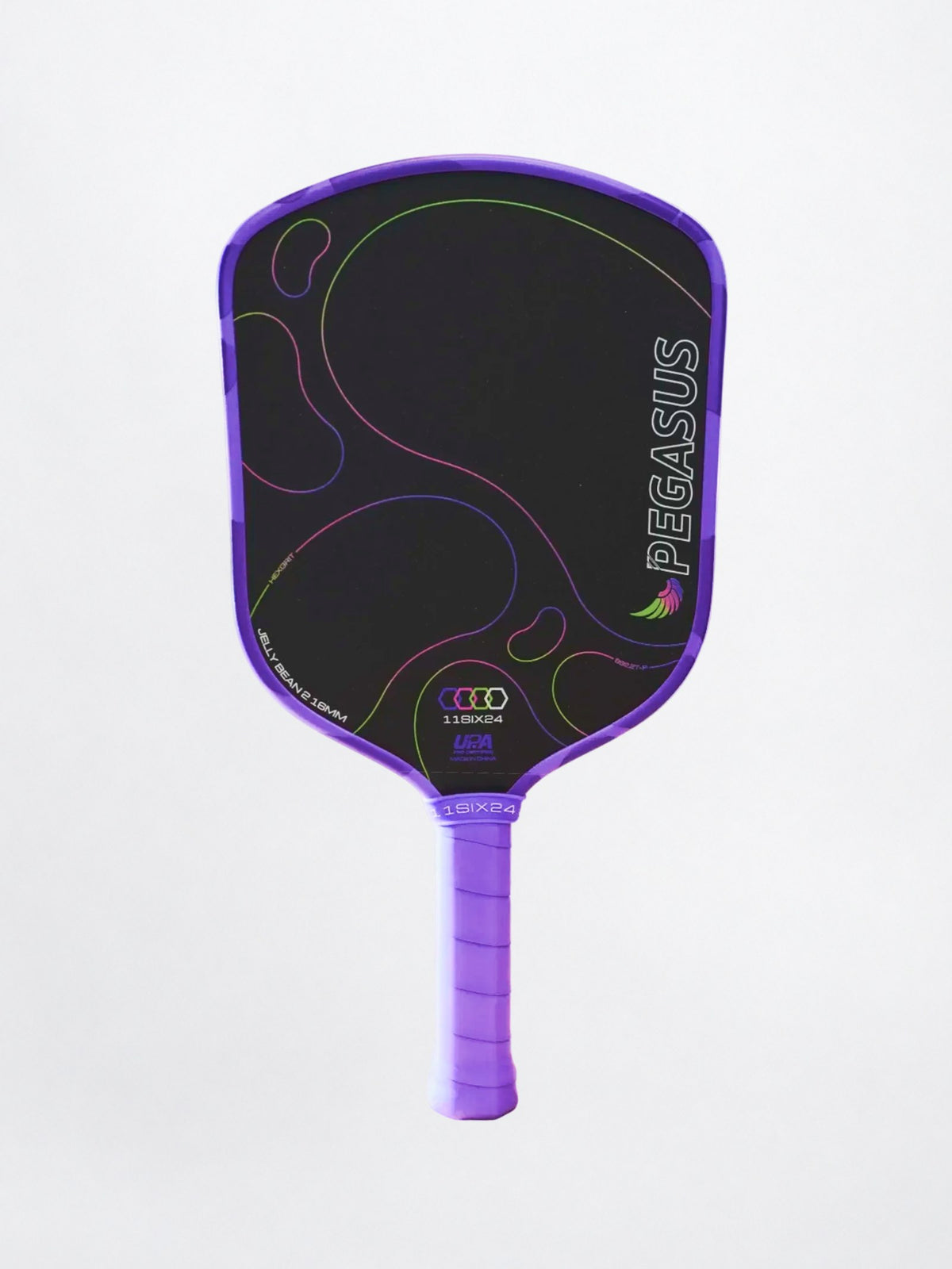 11Six24 Pegasus Jelly Bean 2 pickleball paddle in Cosmic Grape, front face